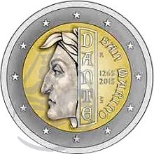 San Marino 2€ 750º Aniversario do nascimento de Dante Alighieri